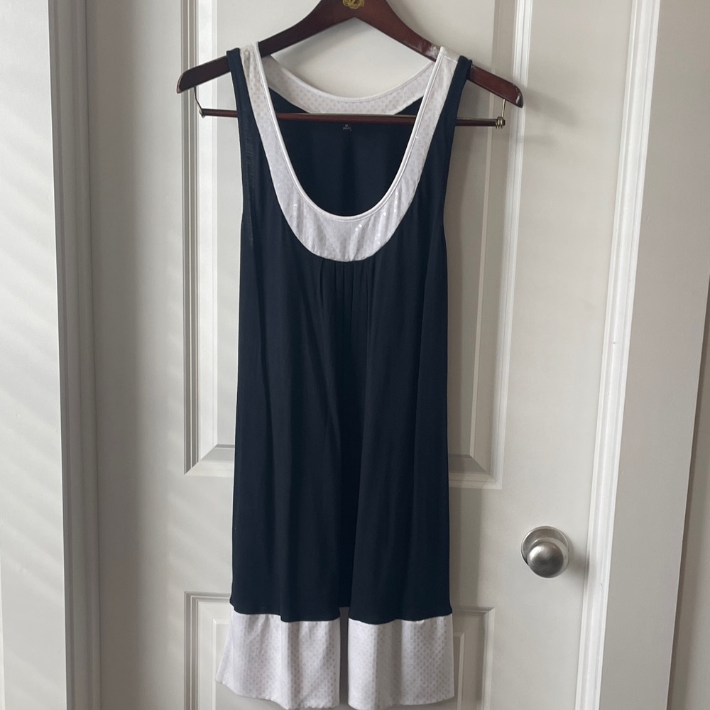Black and White sequined Sleeveless Women's Dress